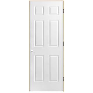 ReliaBilt 6 Panel Hollow Core Textured Molded Composite Left Hand Interior Single Prehung Door (Common 80 in x 32 in; Actual 81.75 in x 33.75 in)