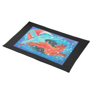 Leaping Animals, a Fox and a Hare. Place Mats