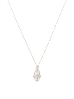 Round Cut Diamond Hamsa Pendant Necklace by KC Designs
