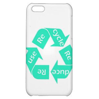 Reduce Reuse Recycle Turquoise iPhone 5C Cases