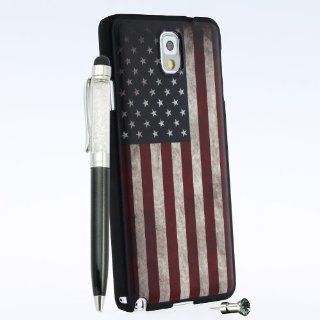 [Aftermarket Product] US Flag Case Cover+Bling Anti Dust Plug For Samsung Galaxy Note 3 N900 N9005 LTE Cell Phones & Accessories