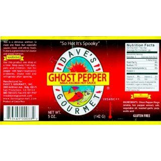 Dave's Ghost Pepper Naga Jolokia Hot Sauce 5oz  Grocery & Gourmet Food