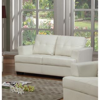 Nova White Bonded Leather Loveseat Sofas & Loveseats