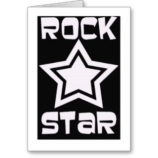 Rock Star on black and white Greeting Cards