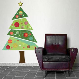 fabric christmas tree wall sticker by spin collective