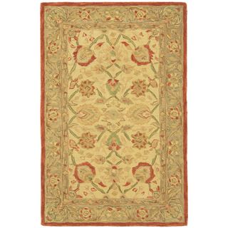 Hand made Oushak Ivory/ Grey Hand spun Wool Rug (4' x 6') Safavieh 3x5   4x6 Rugs