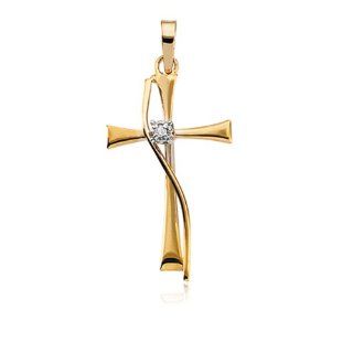 Diamond Cross Pendant in 14 Karat Gold Jewelry