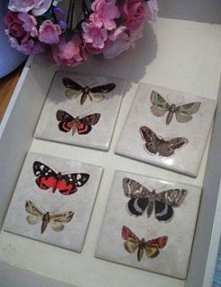 butterfly ceramic coasters by the hiding place