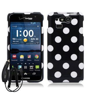 KYOCERA HYDRO ELITE C6750 BLACK WHITE POLKA DOT COVER HARD CASE + FREE CAR CHARGER from [ACCESSORY ARENA] Cell Phones & Accessories