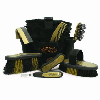 Equestria 8 Piece Grooming Set Color Black  Horse Grooming Supplies 