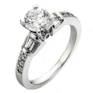 0.33 Carat (Ctw) 14k White Gold Round Diamond Bridal Semi Mount Engagement Ring 1/3 CT (No Center Stone) Jewelry