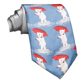 Polar Bear needs an Umbrella Doodle Art Tie