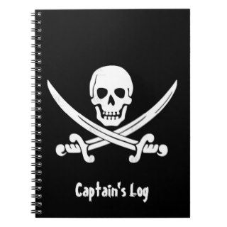 Pirate Flag Captain's Log Custom Notebook