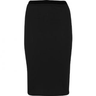 Fashion Wardrobe Womens Pencil Skirt Bodycon Ladies Stretch Knee Length Tube Long Skirts Dresses (USA 8 10 / UK 10 12 (M/L), Black)