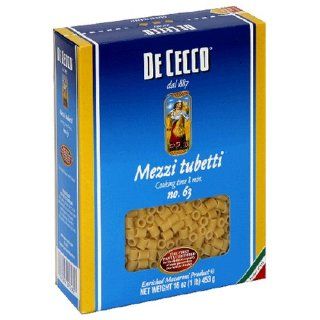 De Cecco Mezzi Tubetti, 16 Ounce Boxes (Pack of 5)  Italian Pasta  Grocery & Gourmet Food