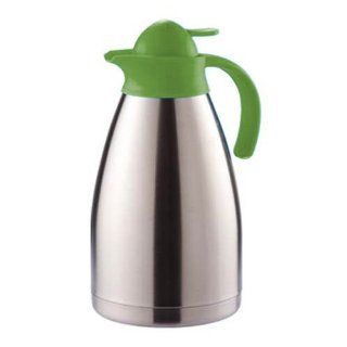 Circle Double wall Stainless Steel Vacuum Flask Bottle 1L SM CAA13001 with Plastic Handle, Green Kitchen & Dining