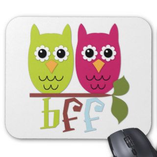 BFF Best Friends Forever Owls Mouse Pad