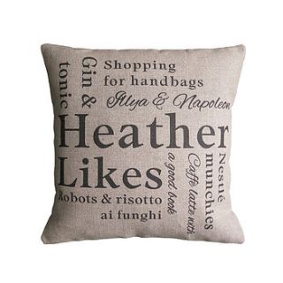personalised 'likes' cushion cover by vintage designs reborn