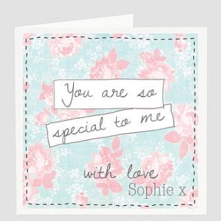 personalised 'you are so special' card by violet pickles