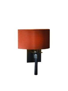 Hubbardton Forge 204825 07 463 Transitional Styled 1 Light Sconce with Terra Micro Suede Shades, Dark Smoke Finish   Wall Sconces  