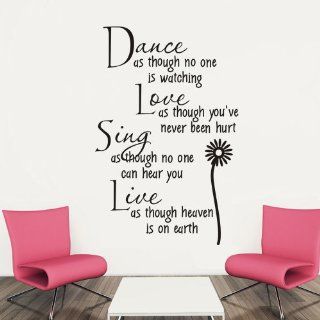 Newisland® 39"x59" XL Real Size Handcraft Exquisite Life Motto Dance Love Removable Wall Decor No Peeling Decals (Black)  Baby