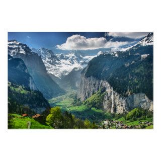 Awesome Switzerland Alps Canvas Fine Art Posters