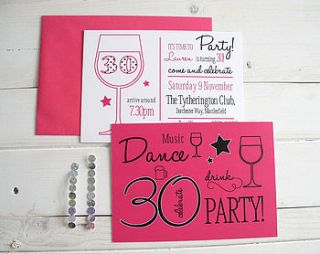 50 party invitation postcards by sweet words stationery