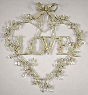 iron and crystal love heart decoration by foxbat living + fashion