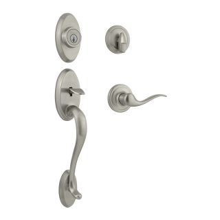 Kwikset Shelburne SmartKey Satin Nickel Residential Single Lock Door Handleset