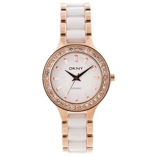 DKNY Women's Rose goldtone/ White Ceramic Watch DKNY Women's DKNY Watches