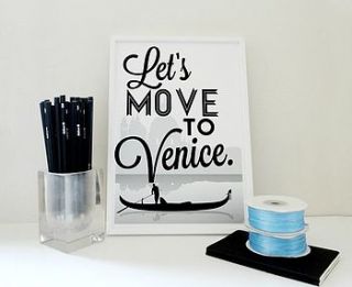 'let's move to venice' traveller print by sacred & profane designs