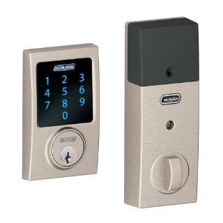 Schlage BE469NXCEN619 Century Touchscreen Deadbolt with Z Wave Technology and Built In Alarm, Satin Nickel   Dead Bolts  
