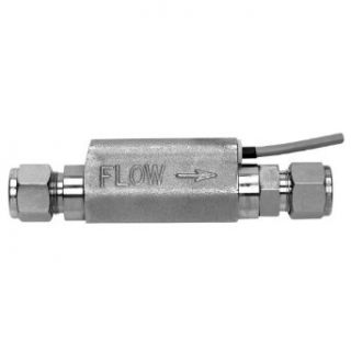 Gems Sensors FS 480 Series Stainless Steel 316 Flow Switch with Low Pressure Drop, Inline, Piston Type, 0.5 gpm Flow Setting, 1/2" Compression Fitting Industrial Flow Switches