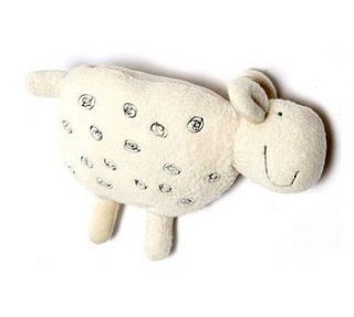 organic cotton and bamboo sheep rattle by baa baby
