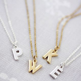 personalised chunky letter necklace by j&s jewellery