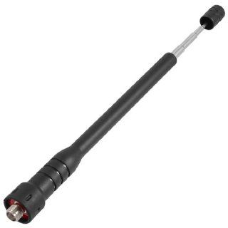 Black Rubber UHF 400 470MHz Walkie Talkie Radio Retractable Screw On Antenna Cell Phones & Accessories