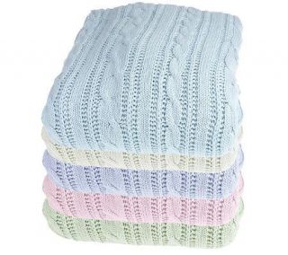 Northern Nights 100Organic Combed Cotton Twin Cableknit Blanket —