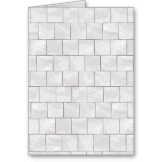 White Decorative Bathroom Tile Background Greeting Cards