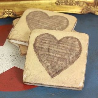 set of four ceramic heart coasters by lisa angel homeware and gifts
