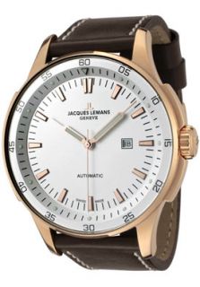 JACQUES LEMANS GU229D  Watches,Mens Geneve/Dorado Automatic Brown Leather, Casual JACQUES LEMANS Automatic Watches