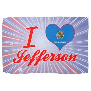 I Love Jefferson, Oklahoma Hand Towels
