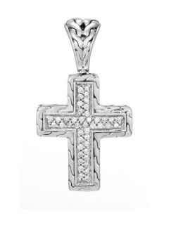 Chain Silver & Diamond Small Cross Pendant by John Hardy