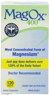 MagOx 400  Magnesium Supplement Tablets, 482.6 mg, 120 Count Bottles (Pack of 2) Health & Personal Care