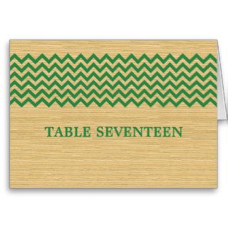 Green Rustic Chevron Table Number Card