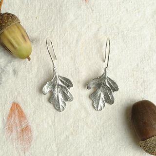 oak leaf drop earrings by glover & smith
