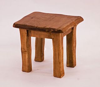 rustic handmade chunky wooden stool by kwetu