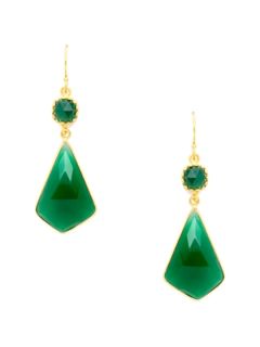 Green Onyx Drop Earrings by Kevia