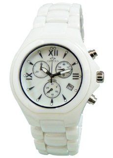 Oniss ON811 MWH Men's White Ceramic Swiss Quartz Chronograph Watch Watches
