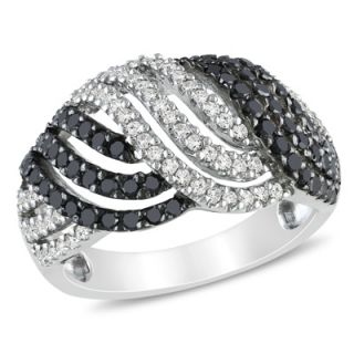 CT. T.W. Enhanced Black and White Diamond Fashion Ring in Sterling