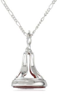 Monica Rich Kosann "Charmed Life" Sterling Carnelian Love Fob Necklace Jewelry